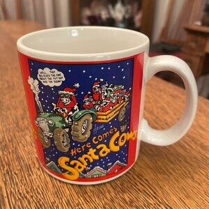 Vintage "Here Comes Santa Cows" Coffee Cup Mug by In Over Our Heads